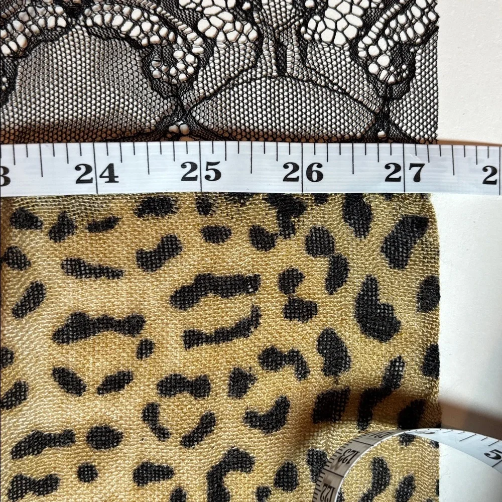 NWT Betsey Johnson Leopard Print Scarf with Lace Trim - Picture 3 of 6